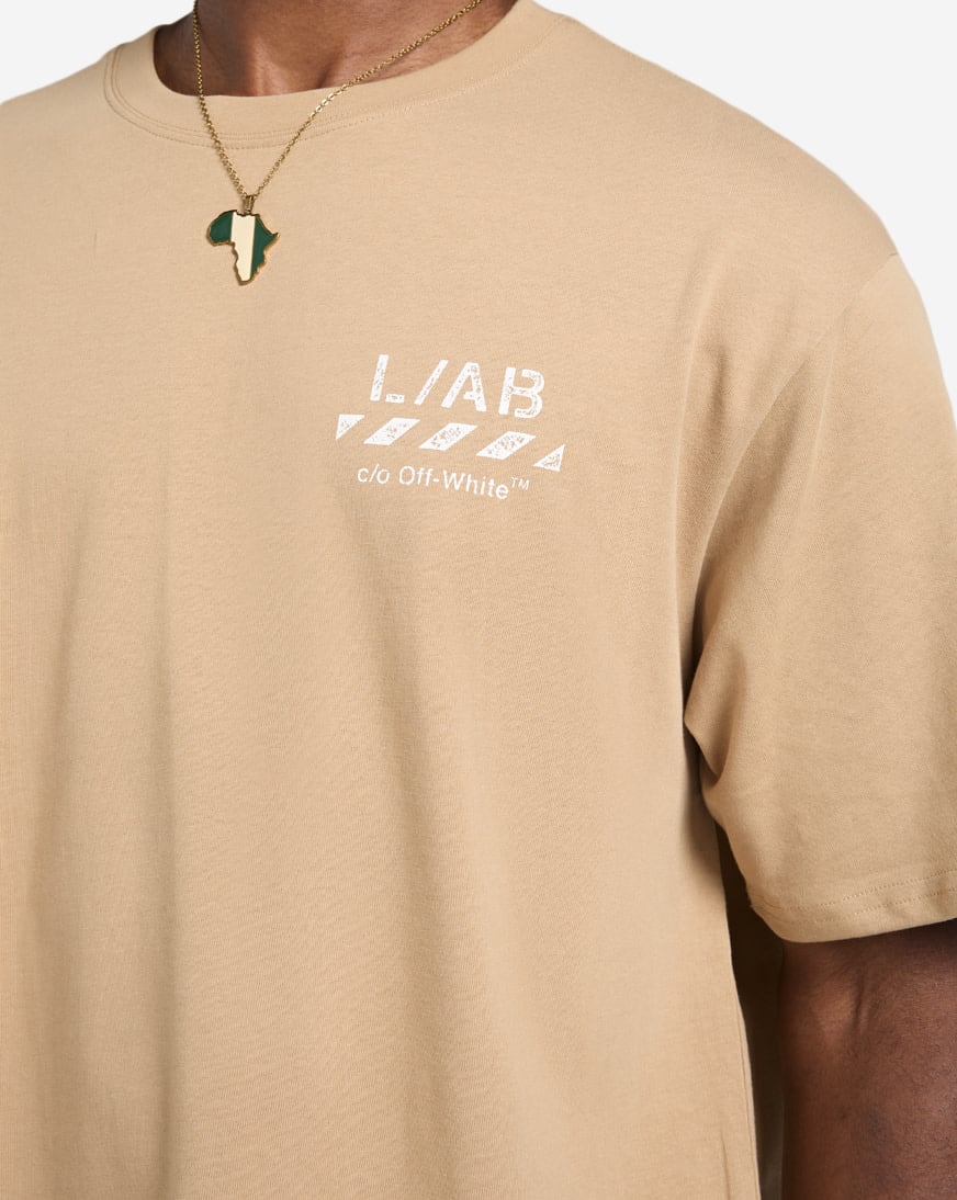 Shop L/AB c/o Off-White L/AB Diagonal Oversized T-Shirt
