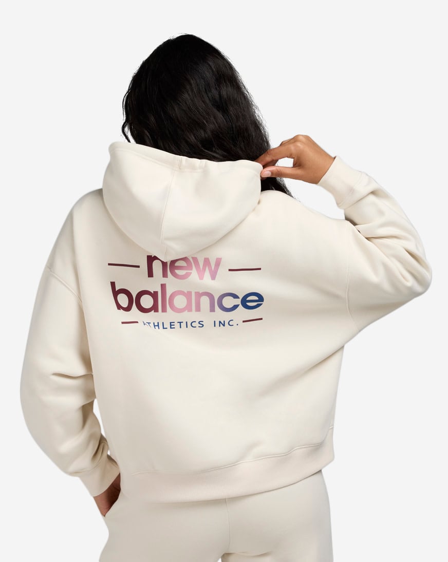 Shop New Balance Reimagined Fleece Oversized Hoodie WT53515-LIN