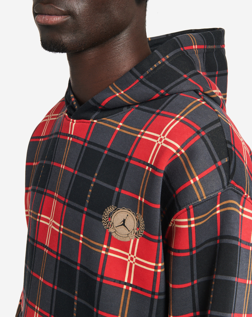 Shop Jordan Holiday Plaid Pullover Hoodie DV1578-612 red | SNIPES USA