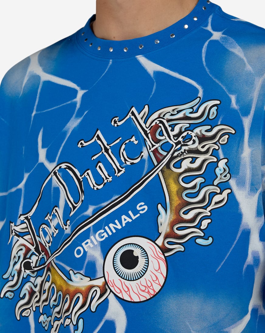 Shop Von Dutch Chrome Electric Eyeball Tee VND9E0064SN-BLU blue