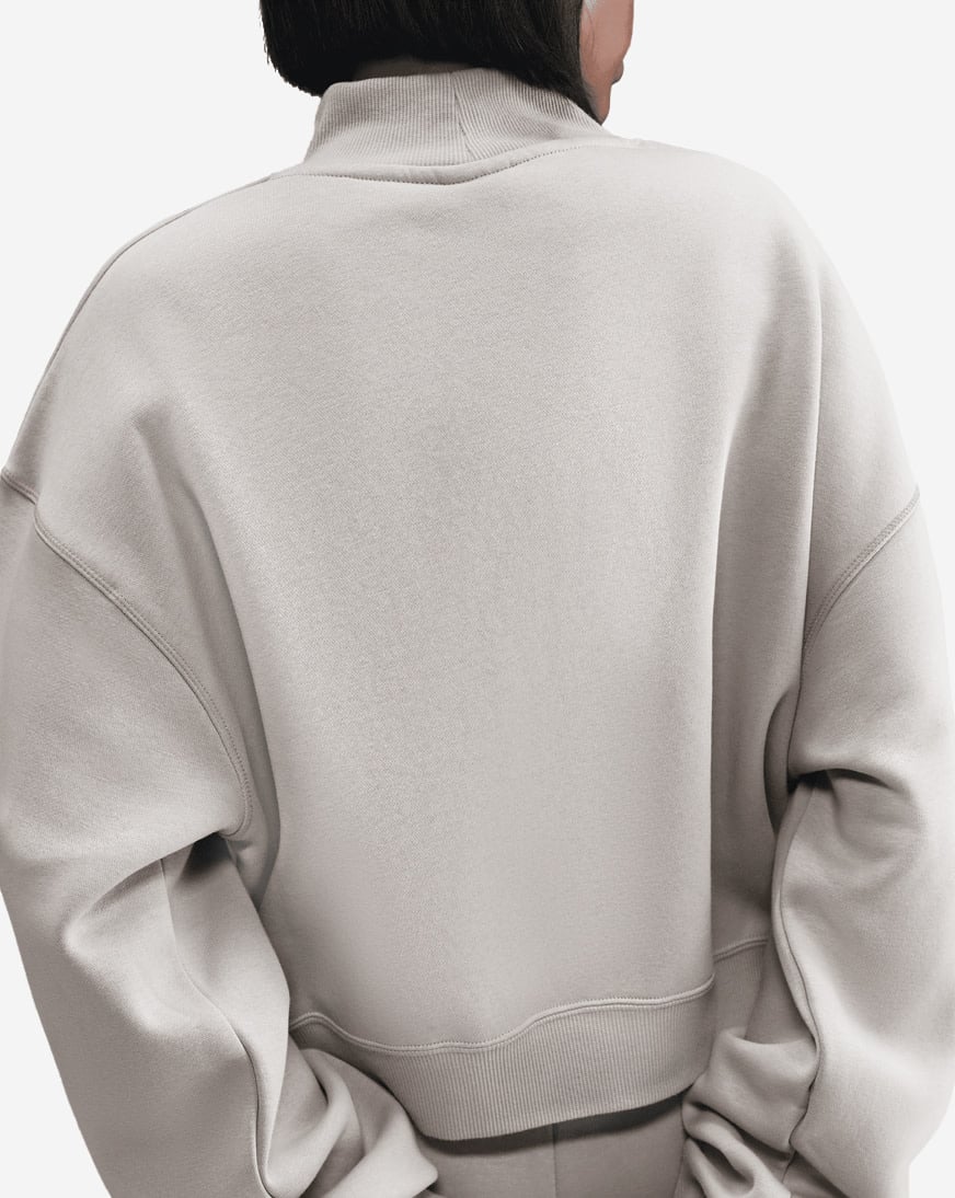 Shop Nike NSW Phoenix Fleece Mock-Neck Sweatshirt IM7490-009 grey