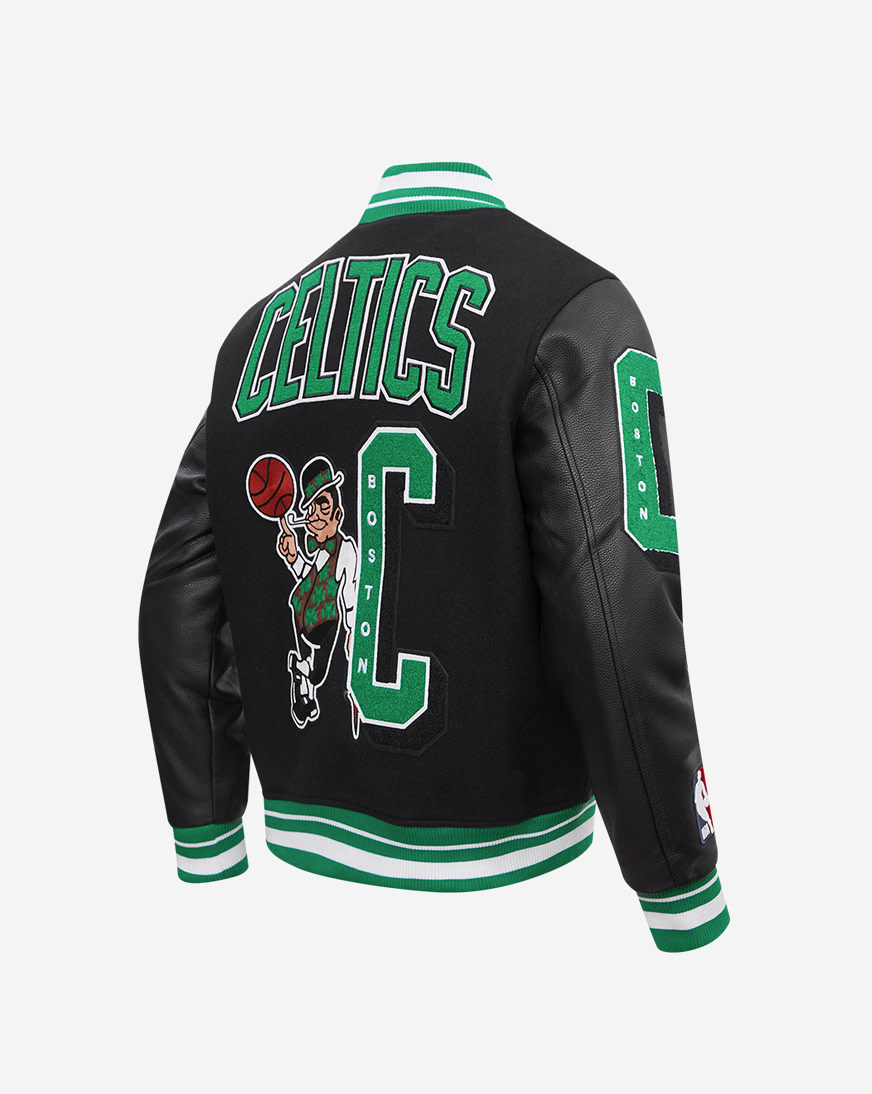 Shop PRO STANDARD Boston Celtics Mash Up Rib Wool Varsity Jacket