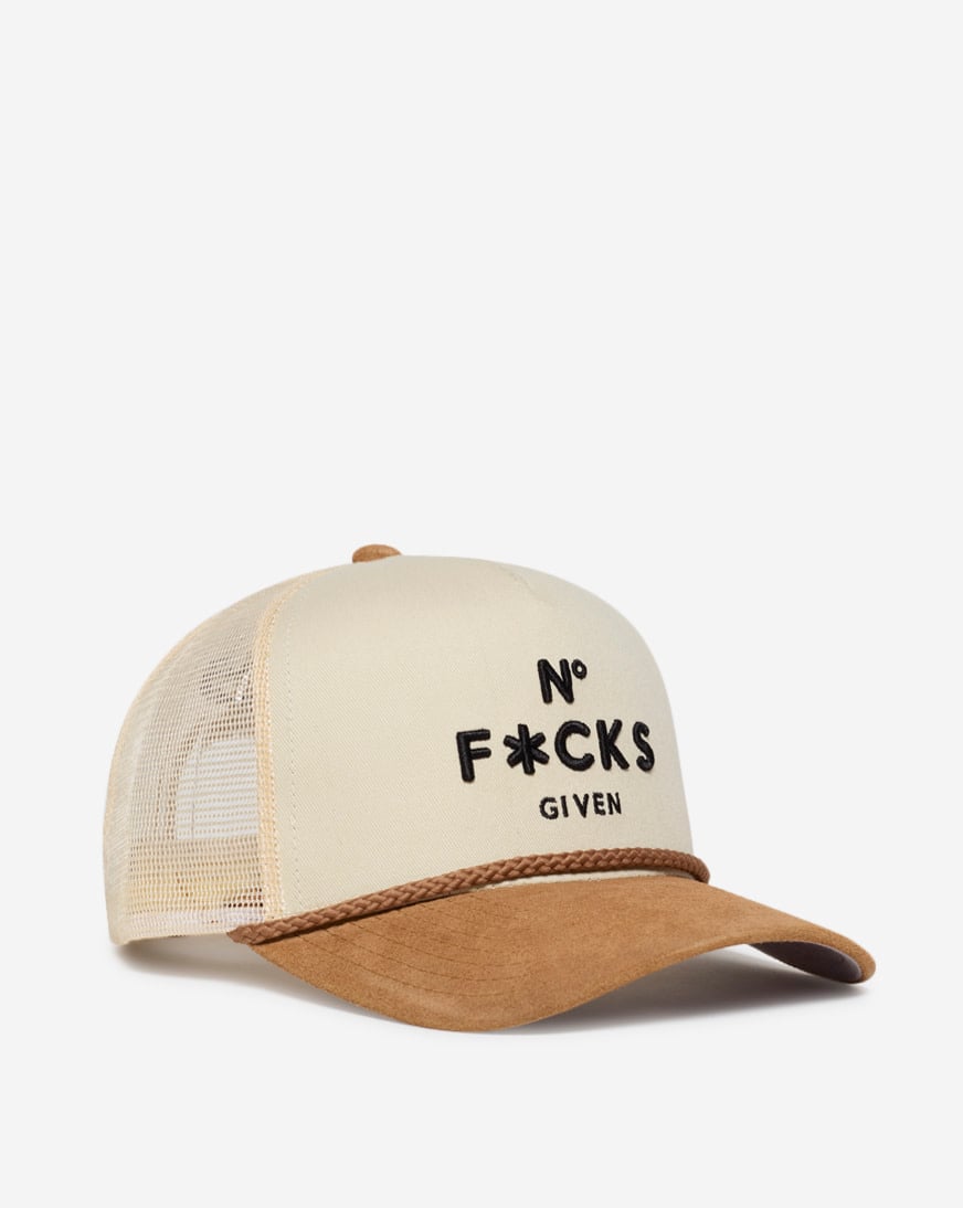 PROV❎WASTE!TROUBLE CAP fuckthisindustry F*UCKS GIVEN | VINTAGE TRUCKER CAP WITH ROPE WHITE – Botas