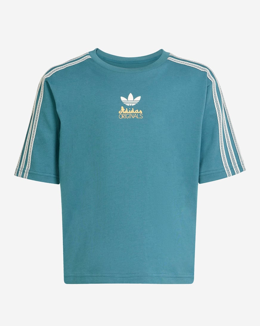 Shop adidas Kids' Originals Summer Glow Tee KC0777-TECHGREEN green