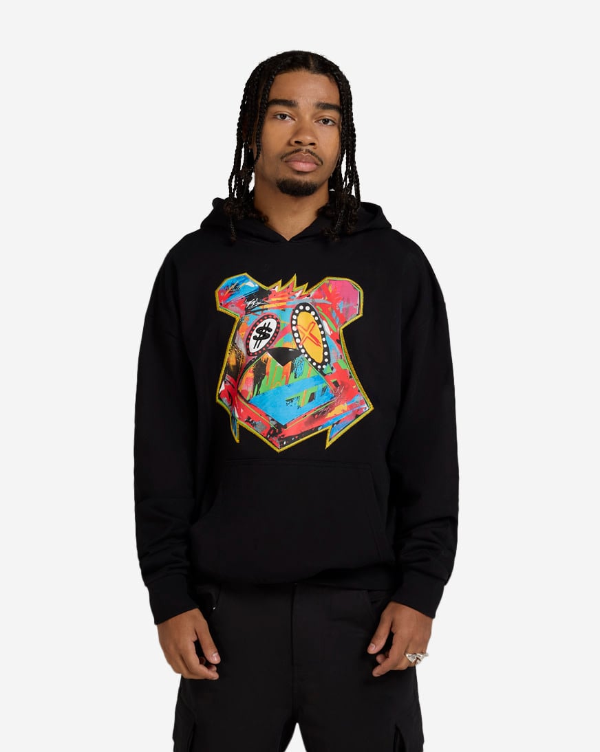 Shop King Saladeen Abstract Money Bear Hoodie KS004-BLK