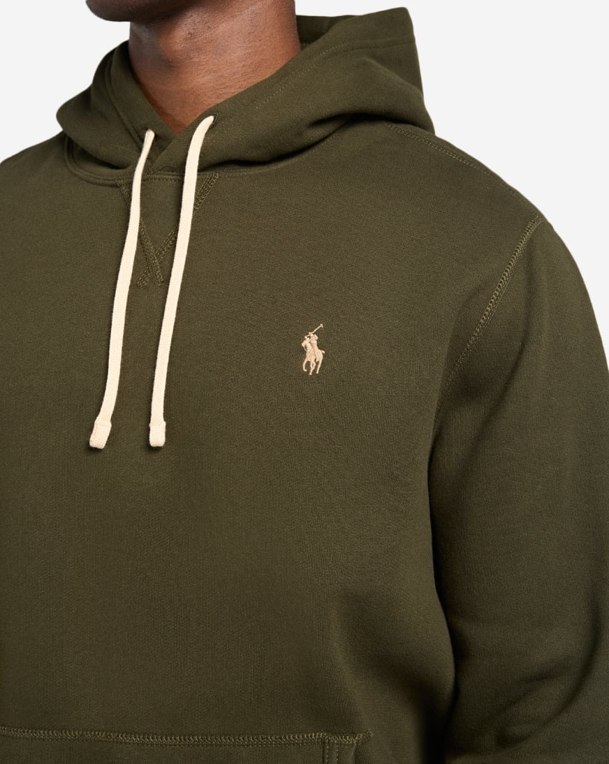 Shop Polo Ralph Lauren RL Fleece Pullover Hoodie 710766778024-OLV