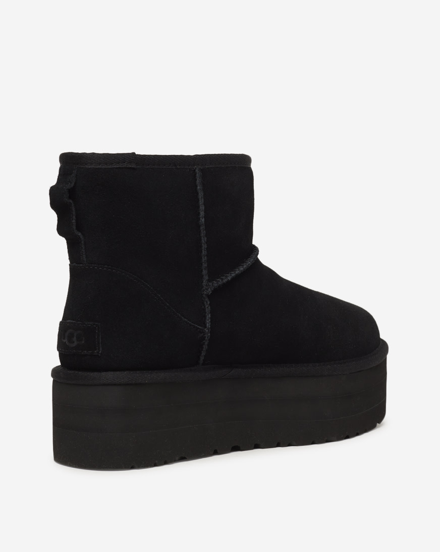 Ugg Women's Classic Mini Platform Suede Boots - Black - Size 9