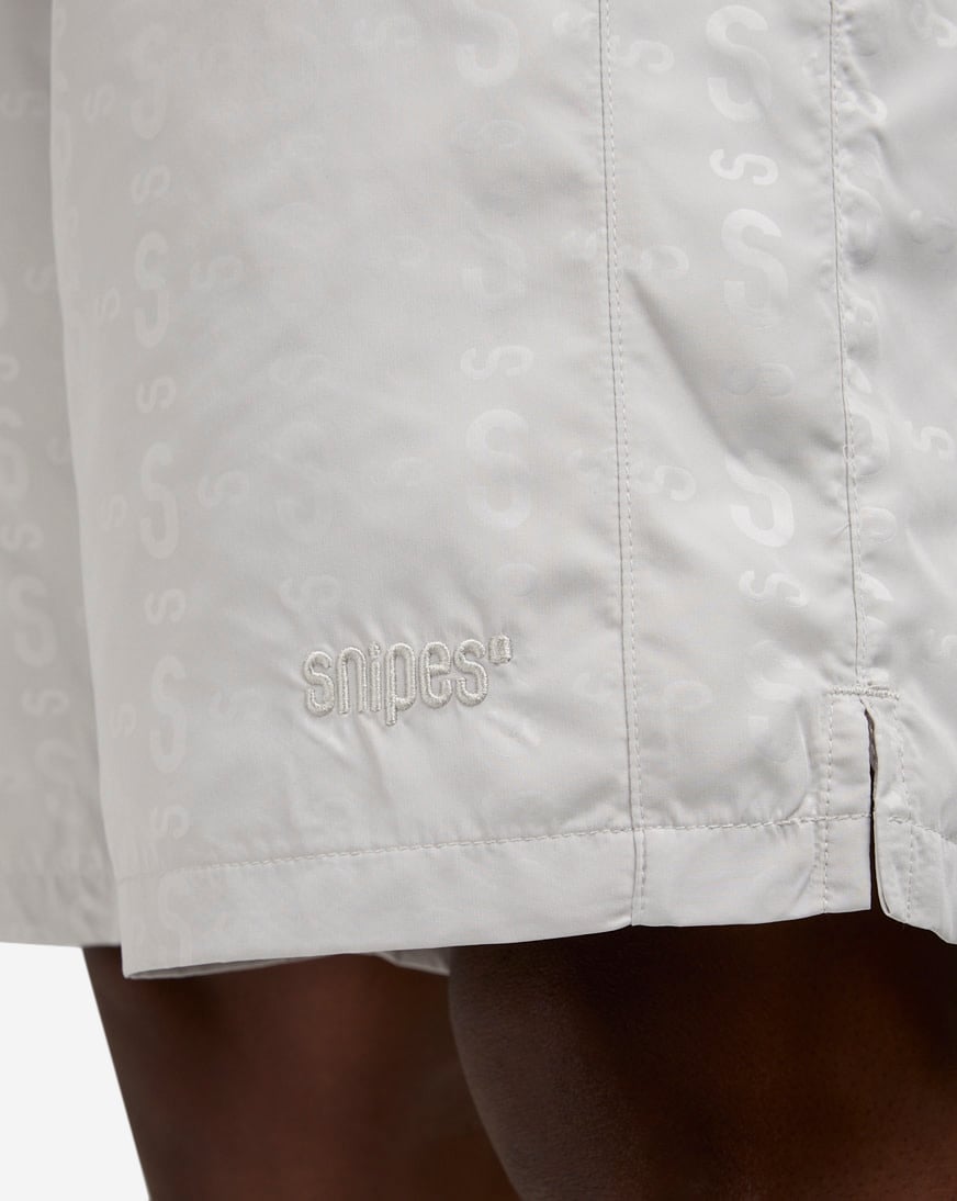 Shop SNIPES Logo Repeat Nylon Shorts SNQ225003M-GRY grey