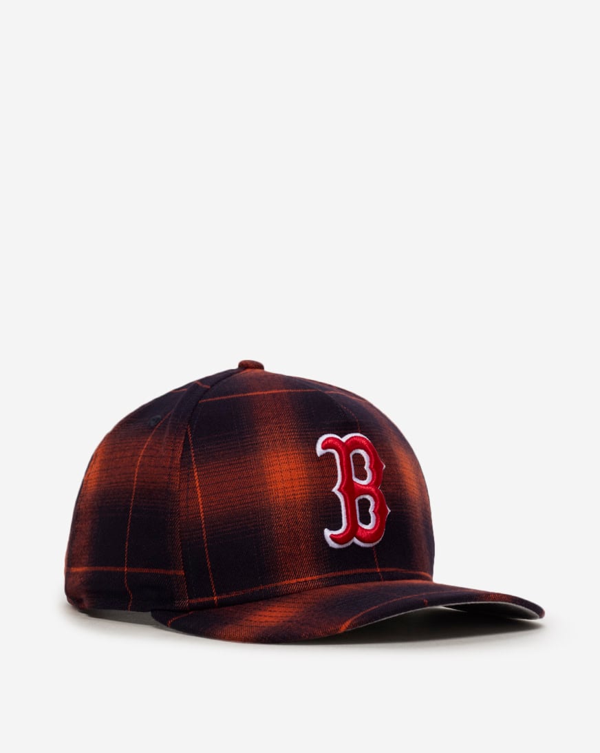 Shop New Era 9Fifty Boston Red Sox A-Frame Plaid Snapback Hat