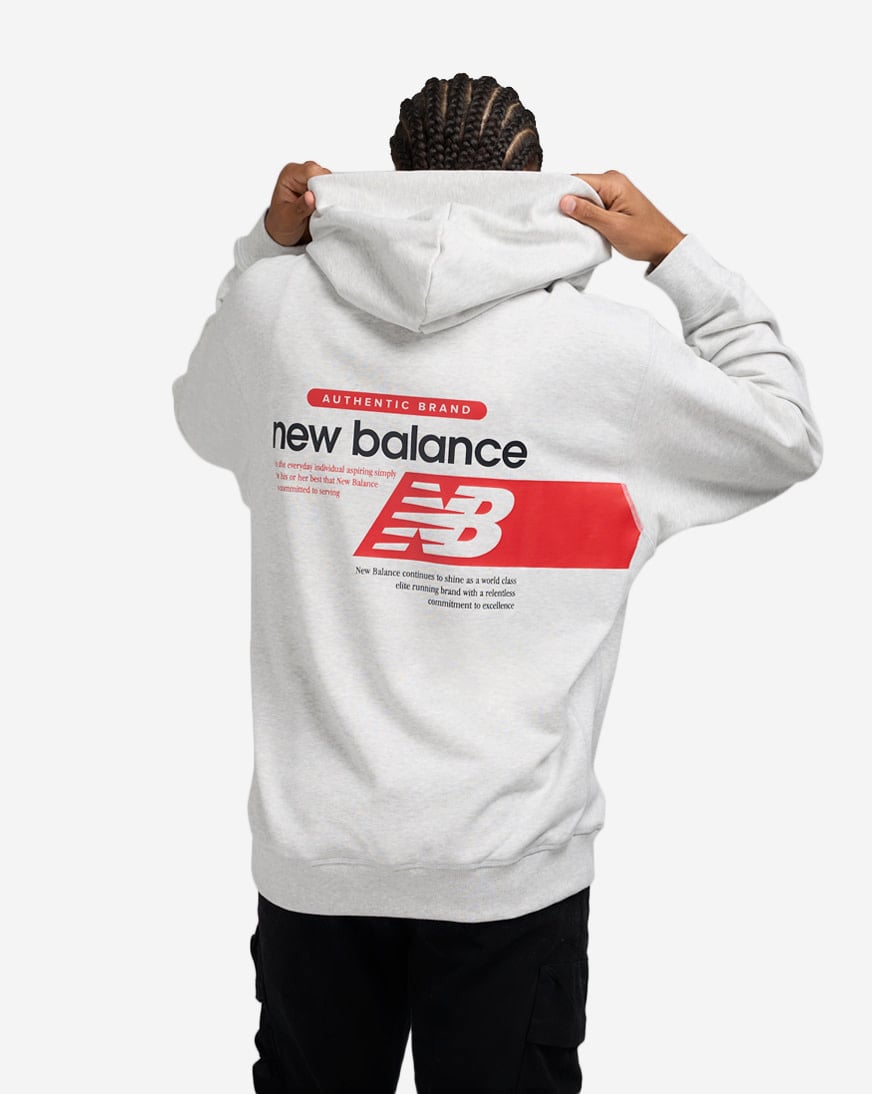 ★★New Balance★★ Exhaust Fit Hoodie Wonder White JP1073 WMNS) New Balance Athletics French Terry Hoodie 'Ash Heather