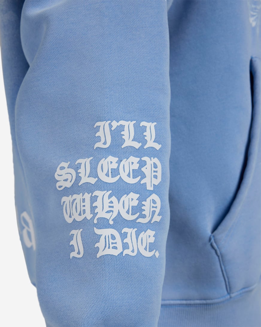 Shop Hasta Muerte Muerte Cross Full Zip Hoodie HMCROSSHOOD-BLUE