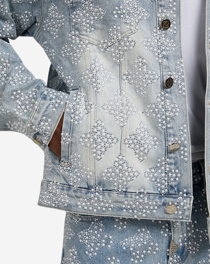 GUAPI/グアピ/Aqua Blue Embellished Denim V3 Shop Guapi Embellished Denim Jeans EMBELLISHED-DENIM-AQUA