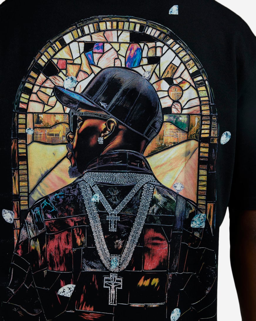 Shop Upscale DTG Stained Glass Saint Tee MTUS529-00007 black