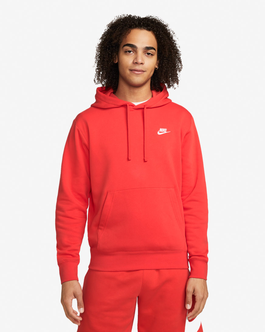 Shop Nike NSW Club Fleece Pullover Hoodie BV2654-696 red | SNIPES USA