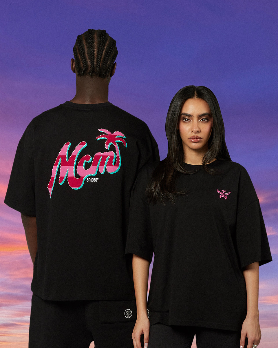 Shop MCM MCM x SNIPES Miami T-Shirt SFM252-001-1-BLK black