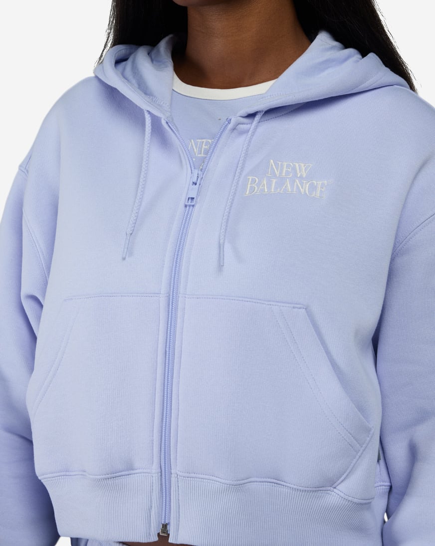 Shop New Balance Trackside Fleece Full Zip Hoodie WJ61W2EE-DYK