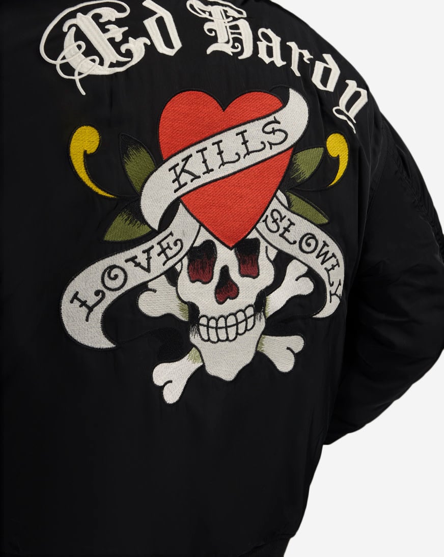 Shop Ed Hardy Skull Bomber Jacket EHM012021-BLK black | SNIPES USA