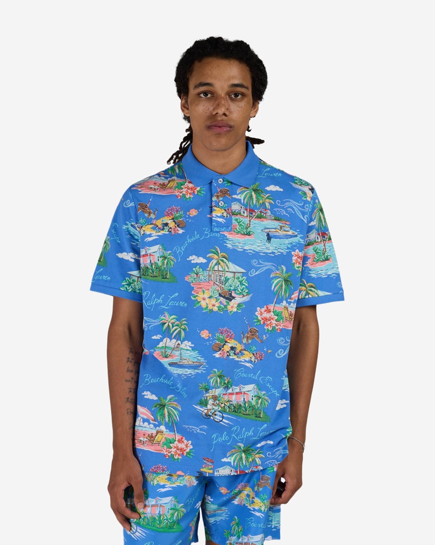 Shop Polo Ralph Lauren Printed Mesh Polo Bahamas Bear T-Shirt