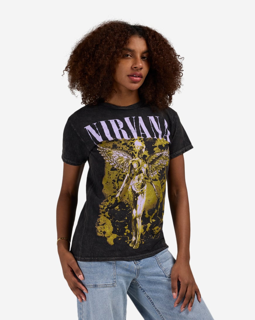 Shop Graphic Tees Nirvana Angel Tee NIR151497 black | SNIPES USA