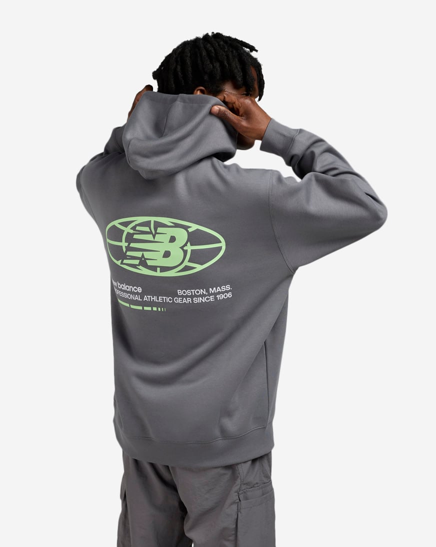 Shop New Balance Graphic Hoodie MT53642-CAS grey | SNIPES USA