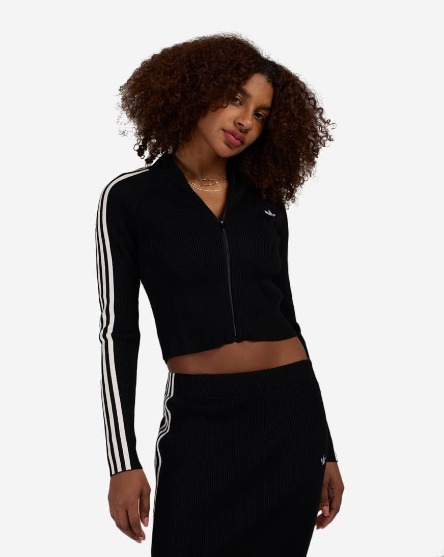Shop adidas Adicolor 3-Stripes Slim Knit Track Top JY2597 black