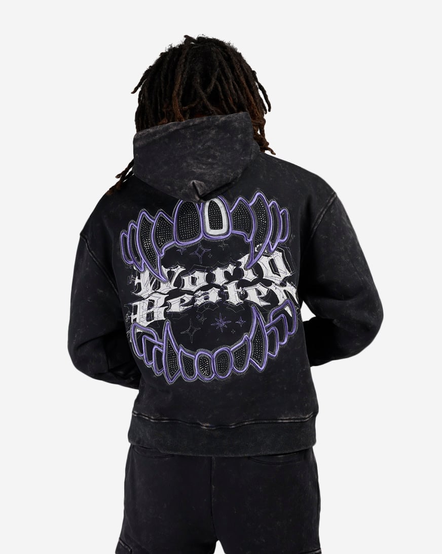 Shop Smoke Rise Rhinestone Dystopia Hoodie FO24655SN-VIO purple