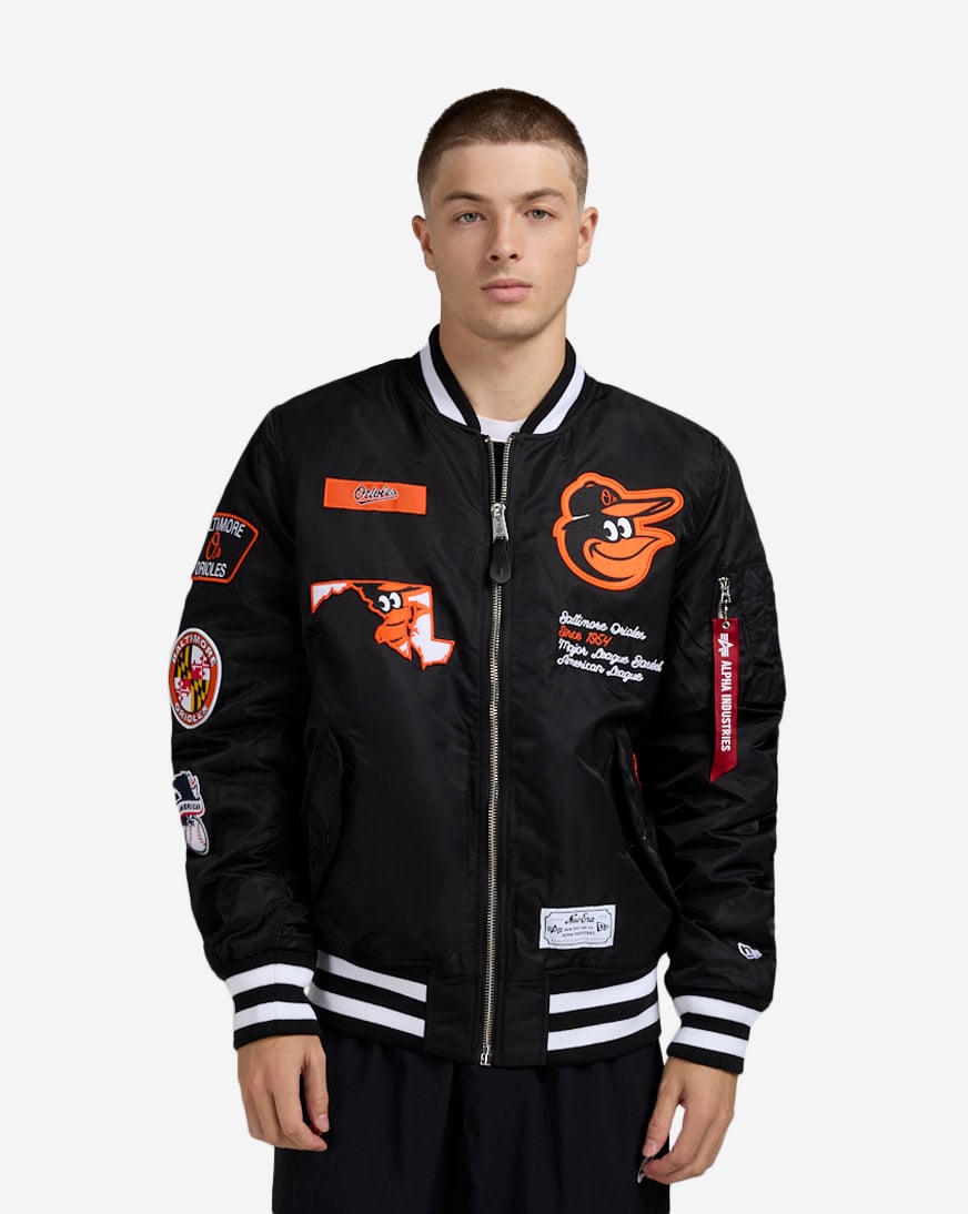 Shop New Era Alpha Industries Baltimore Orioles Bomber Jacket