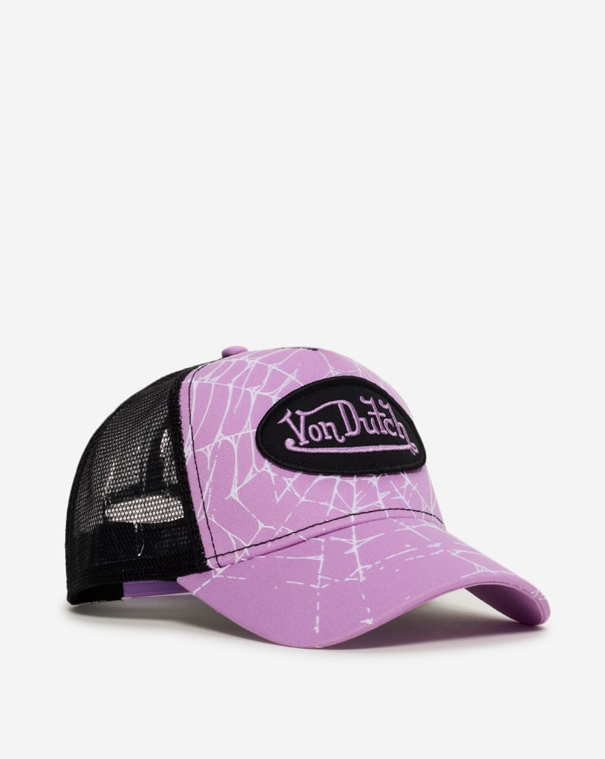 Shop Von Dutch Eye Spider Trucker Hat VDHH0078-LILAC-ICE  display picture 3