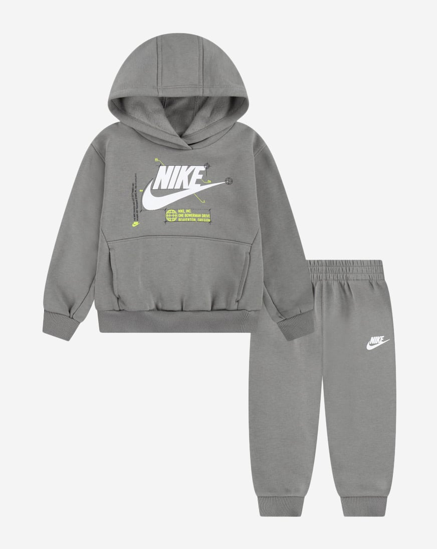 Shop Nike Boys' NSW Futura Pullover Pant Set 76M350-G3F grey