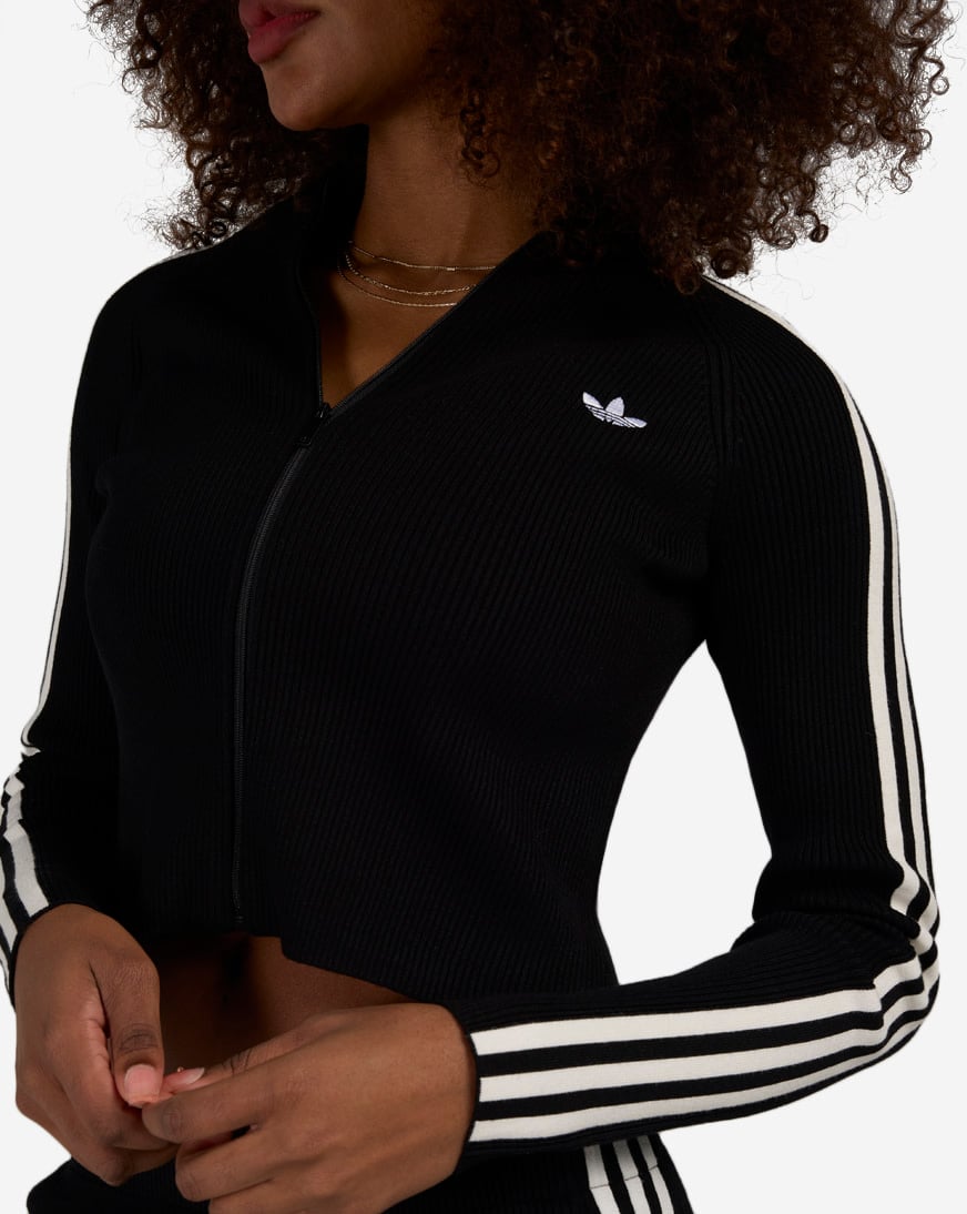 Shop adidas Adicolor 3-Stripes Slim Knit Track Top JY2597 black