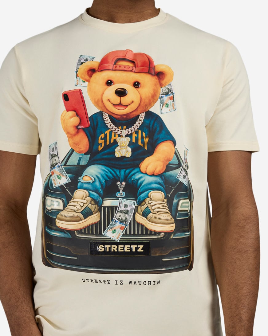 Shop STREETZ IS WATCHIN Stay Fly Bear Tee SIW5279-CRM cream