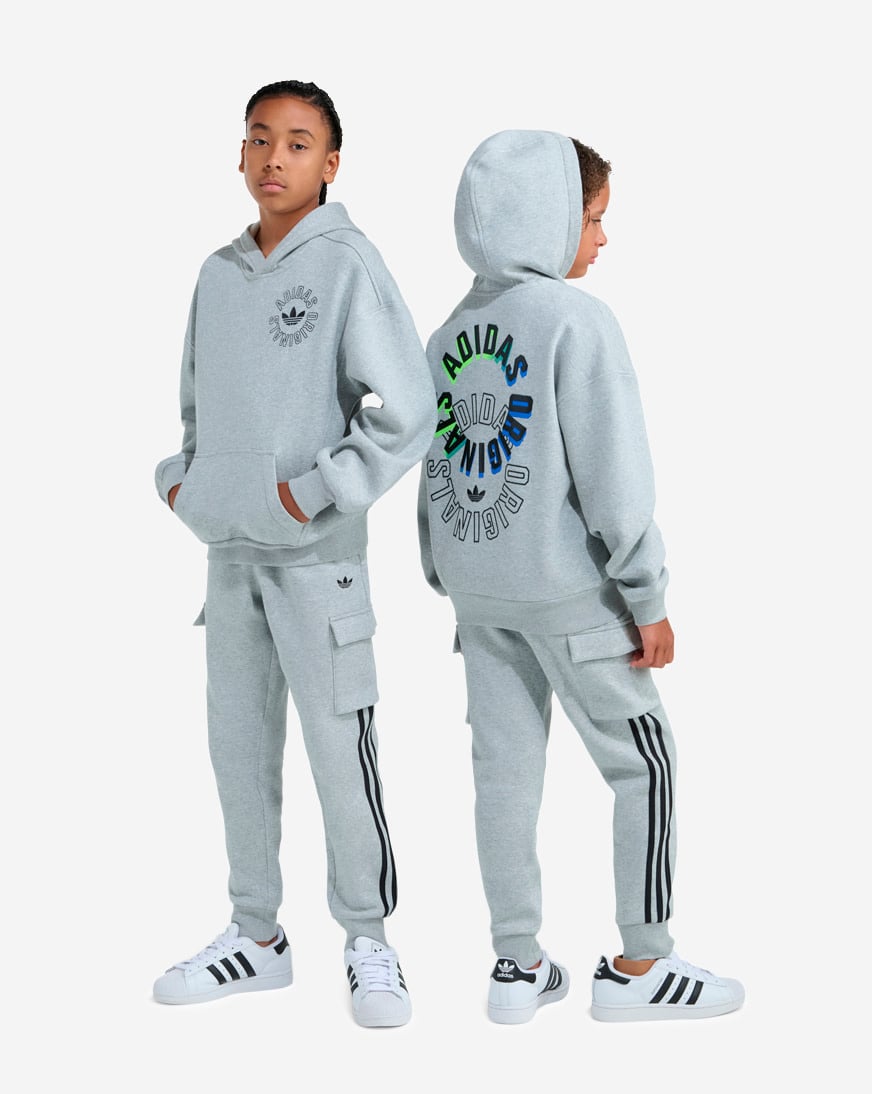 Shop adidas Kids' Originals Emblem Ring Hoodie OA01198-MEDHTHRGRY