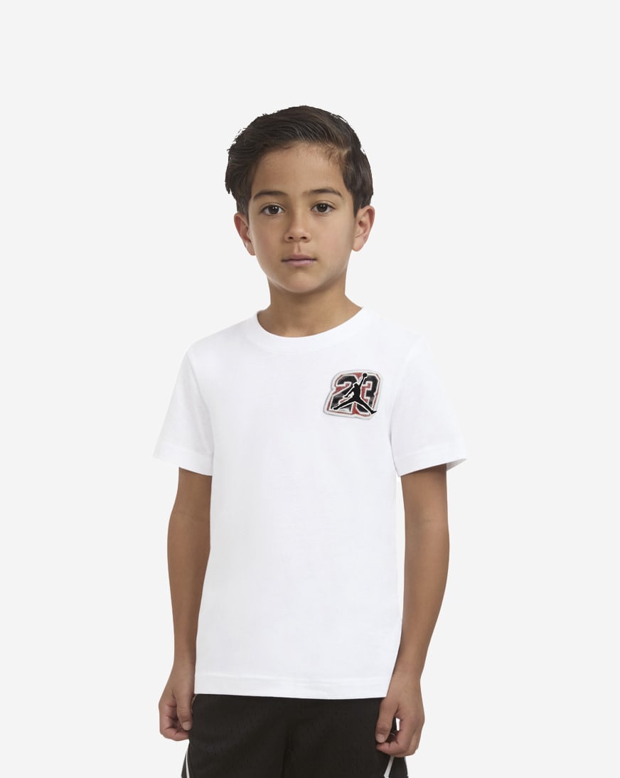 Shop Jordan Little Kids' Jersey Collage T-Shirt 85D737-001 white