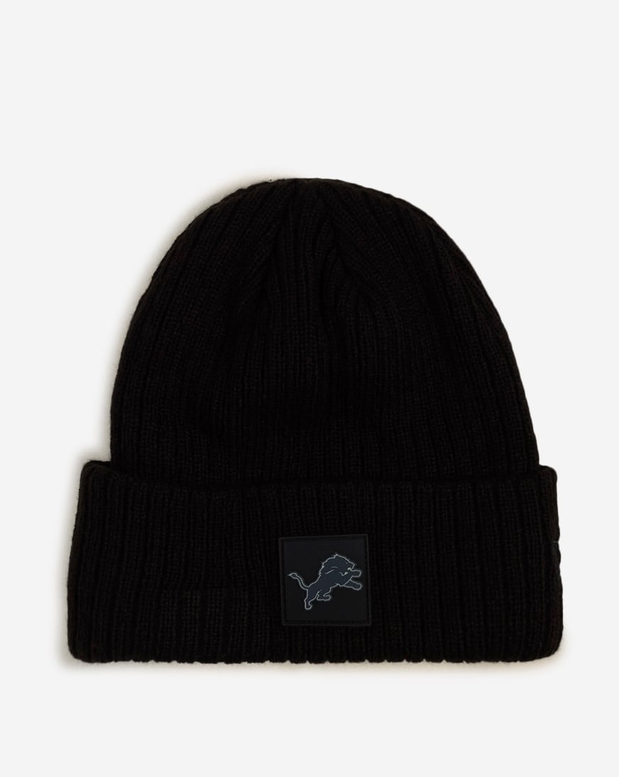Shop New Era Detroit Lions Rubberized Knit Beanie 60833859 black