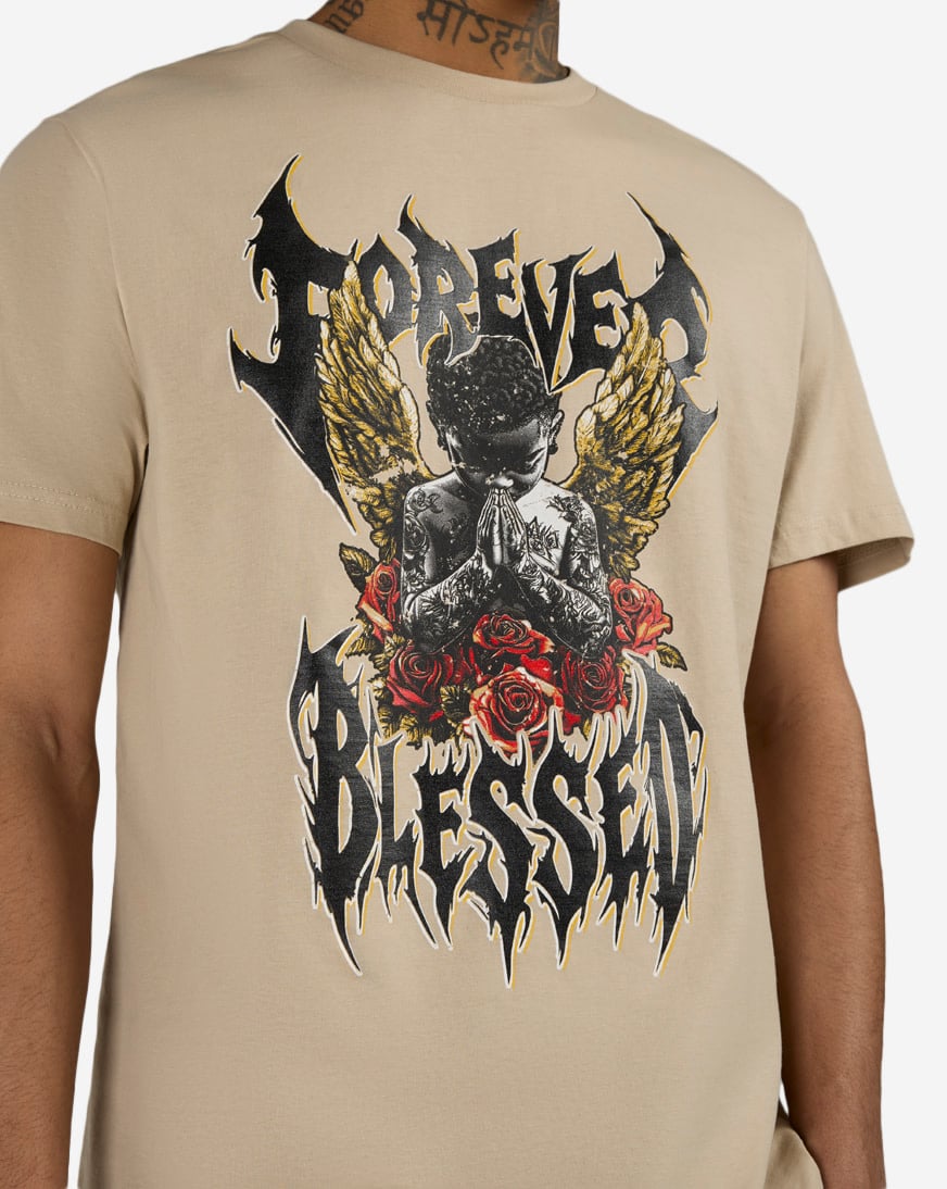Shop Mister Tee Gloss Forever Blessed Tee MTUS521-US-03872 beige