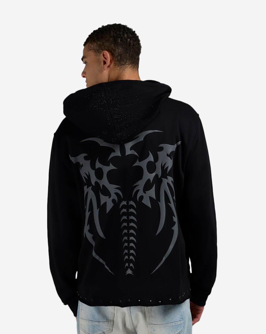 Shop BKYS Apparel Skeleton Full Zip Up Mask Hoodie H1285MS-BLK