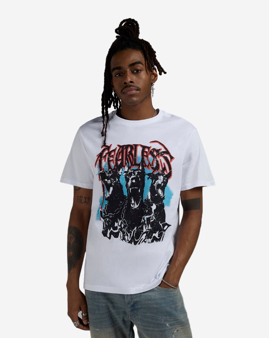 Shop Graphic Tees Fearless Dogs Tee MTUS540-US-00220 white
