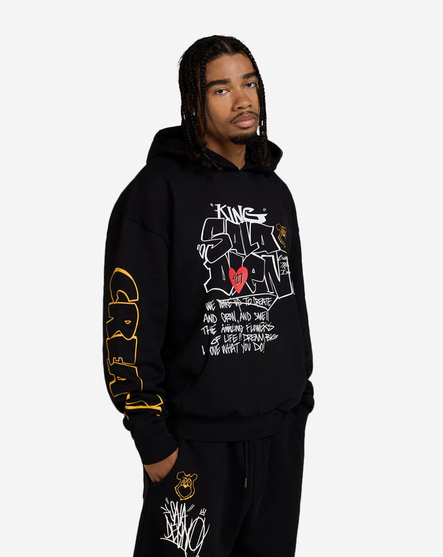 Shop King Saladeen Dream Big All Over Hoodie KS008-BLK black