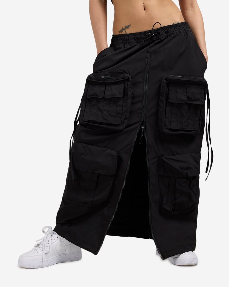 Shop Smoke Rise Straight Long Skirt EK24321SN-BLA black