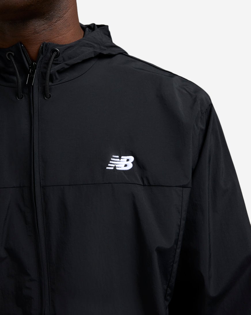 Shop New Balance Athletics Full Zip Woven Jacket MJ41506-BK black