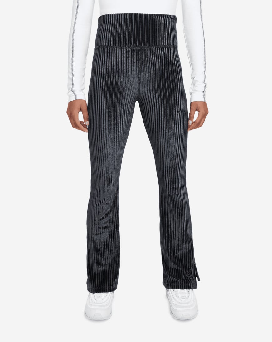 Girls' High-Waisted Flared Ribbed Leggings