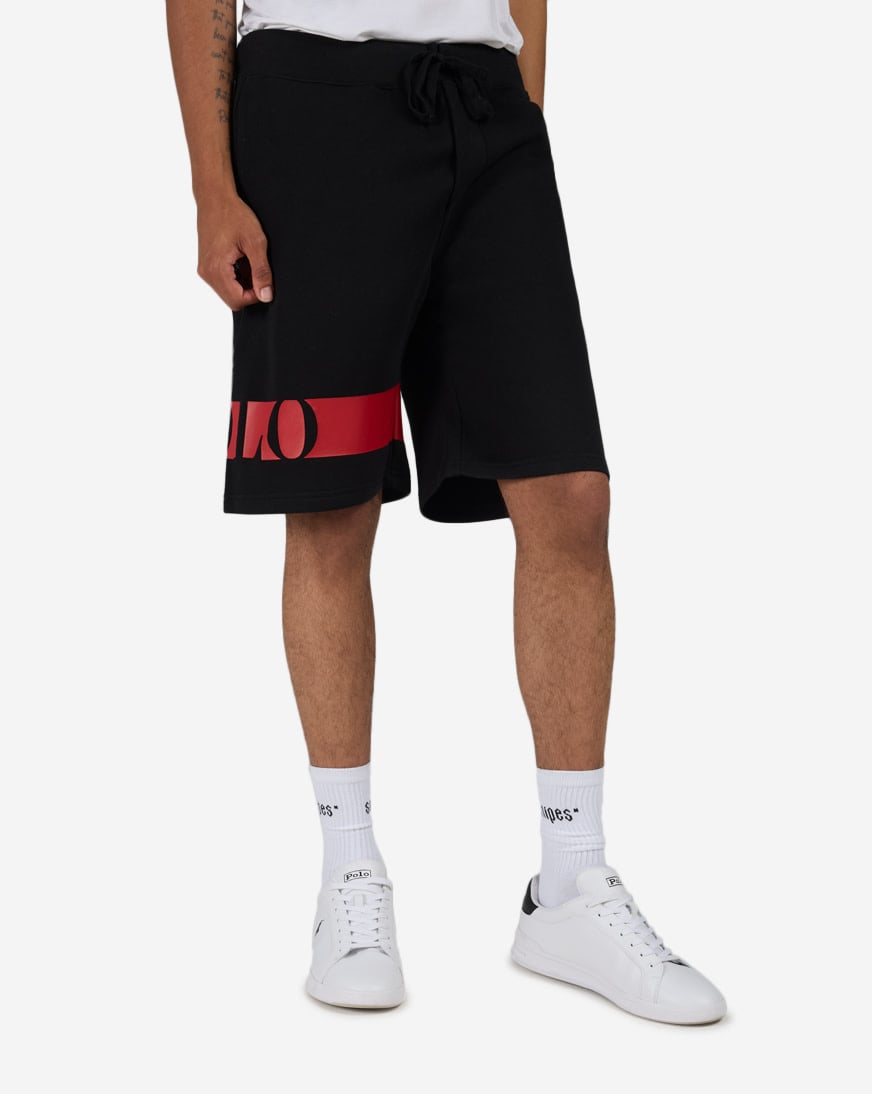 Shop Polo Ralph Lauren Logo Stripe Short 710B29241002-BLK black