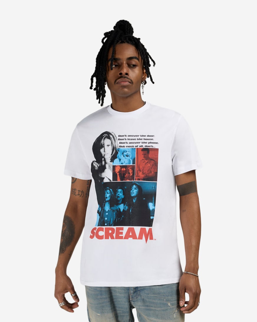 Shop Graphic Tees Scream Halloween Tee MCUS202-US-00220 white