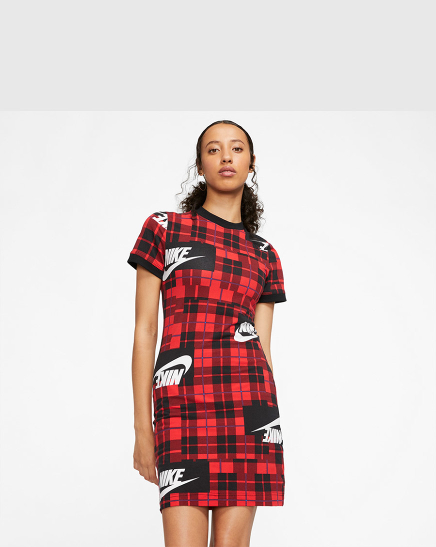 nike plaid bodycon dress