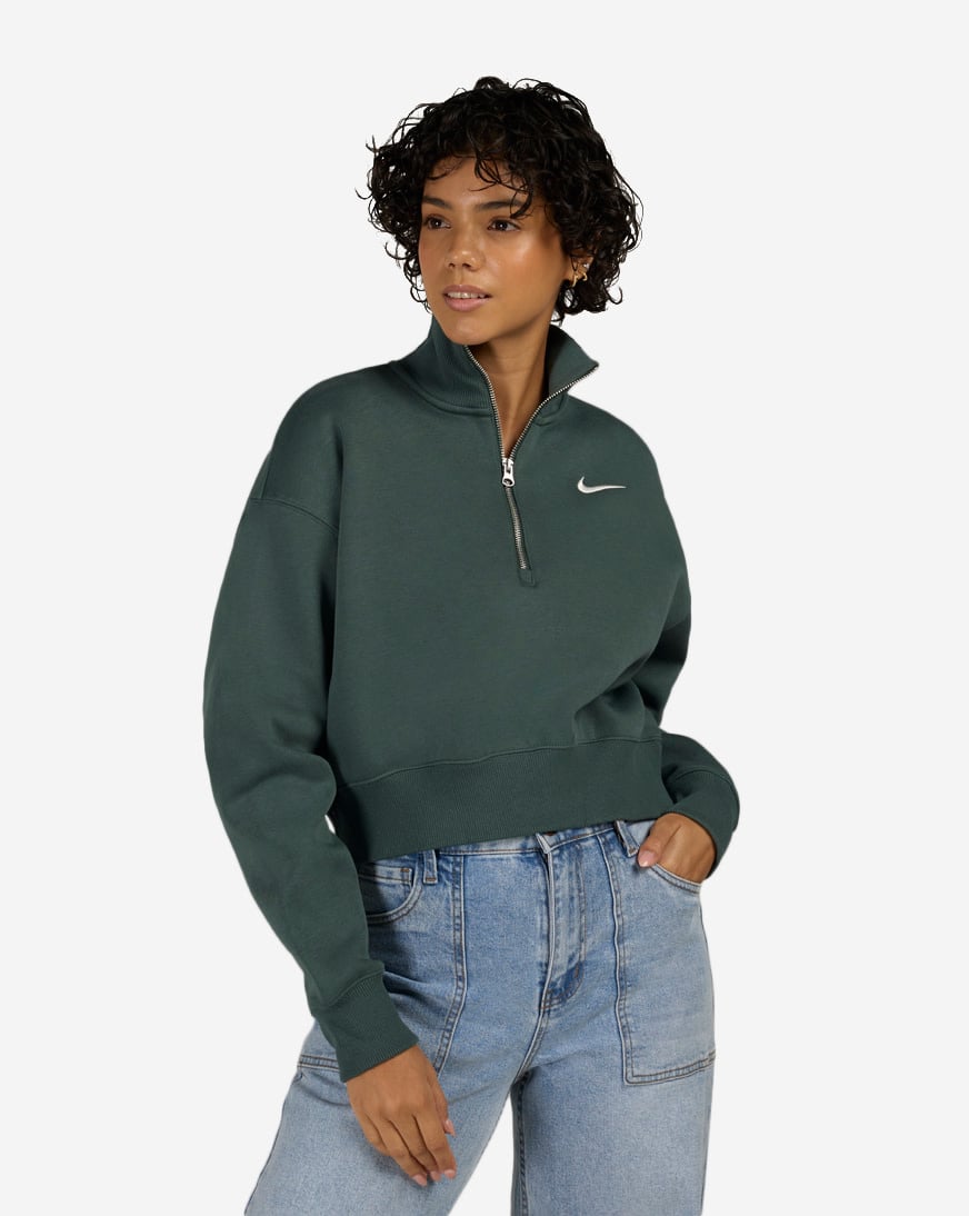 Shop Nike NSW Phoenix Fleece 1/4-Zip Cropped Sweatshirt DQ5767-338