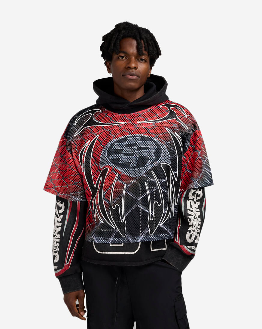 Shop Smoke Rise Field Fleece 2 Hoodie FO25559SN-RED red | SNIPES USA