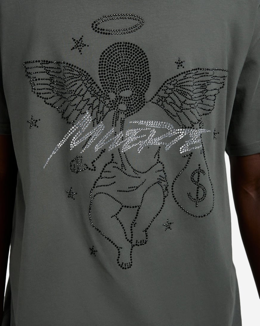 Shop Hasta Muerte Money Power Respect Tee HMDEC026-GRY grey