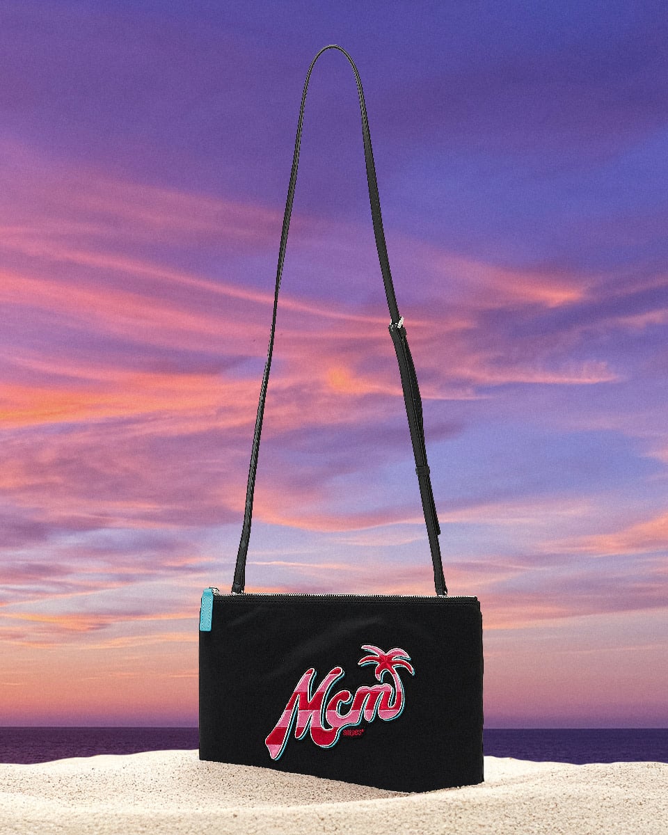 Shop MCM MCM x SNIPES Aren Flat Pouch Medium MYZFSTA08BK001 black