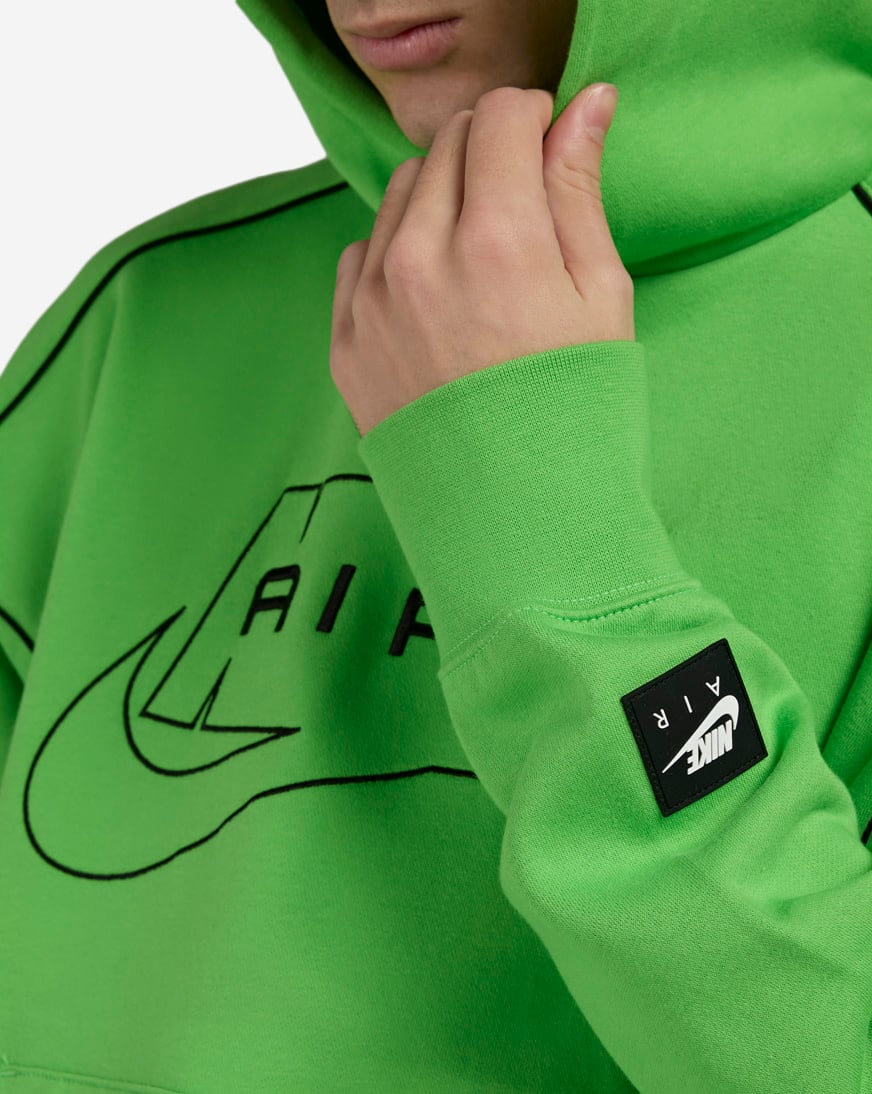 Shop Nike Air Fleece Pullover Hoodie IF1266-307 green | SNIPES USA
