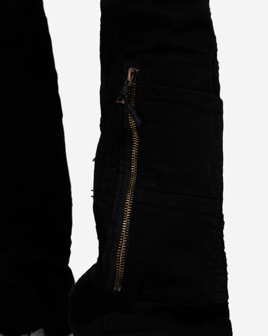 Shop Jordan Craig Stacked Herringbone Twill Cargo Pant JTF320-BLK